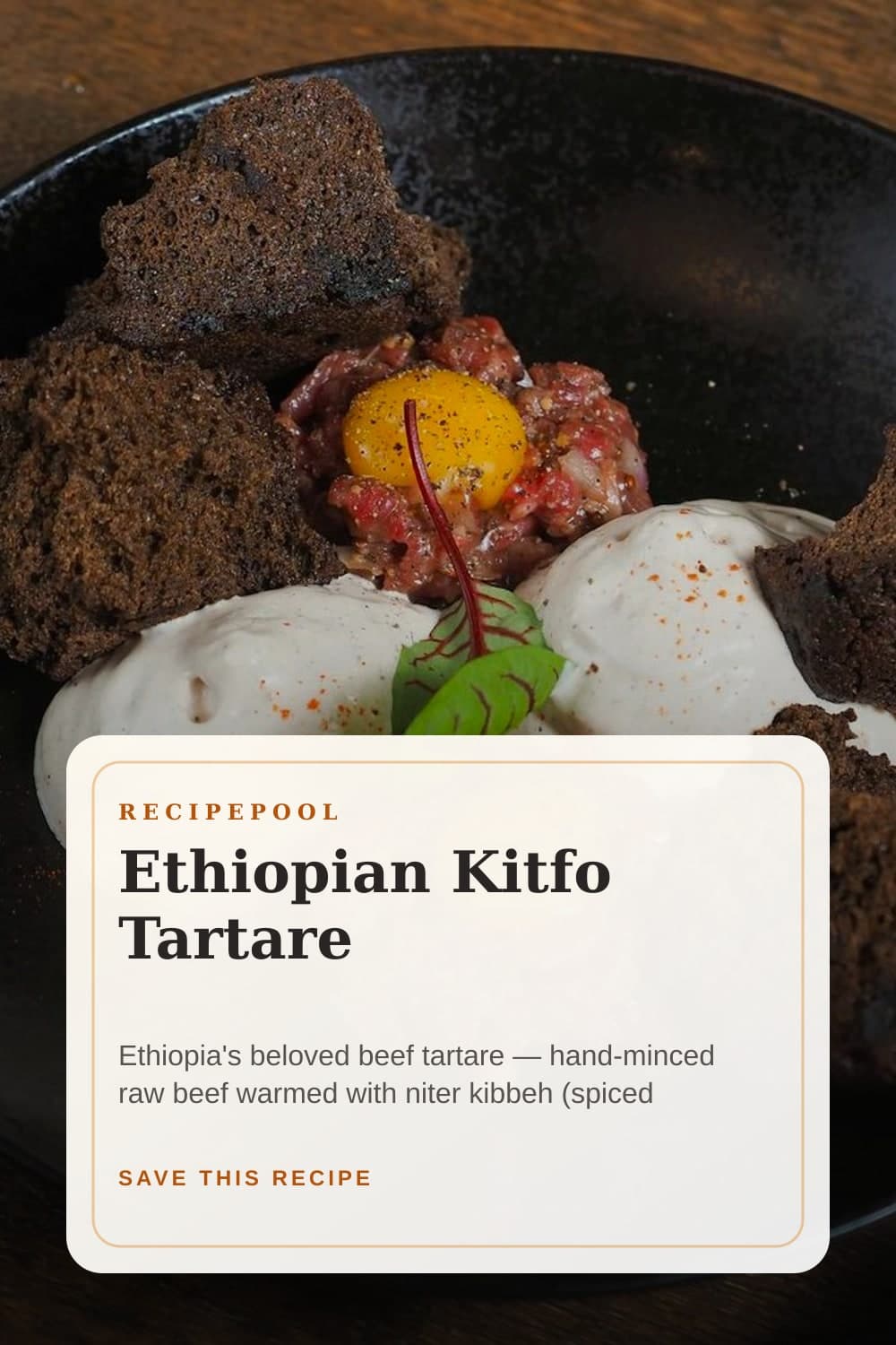 Pinterest image for Ethiopian Kitfo Tartare