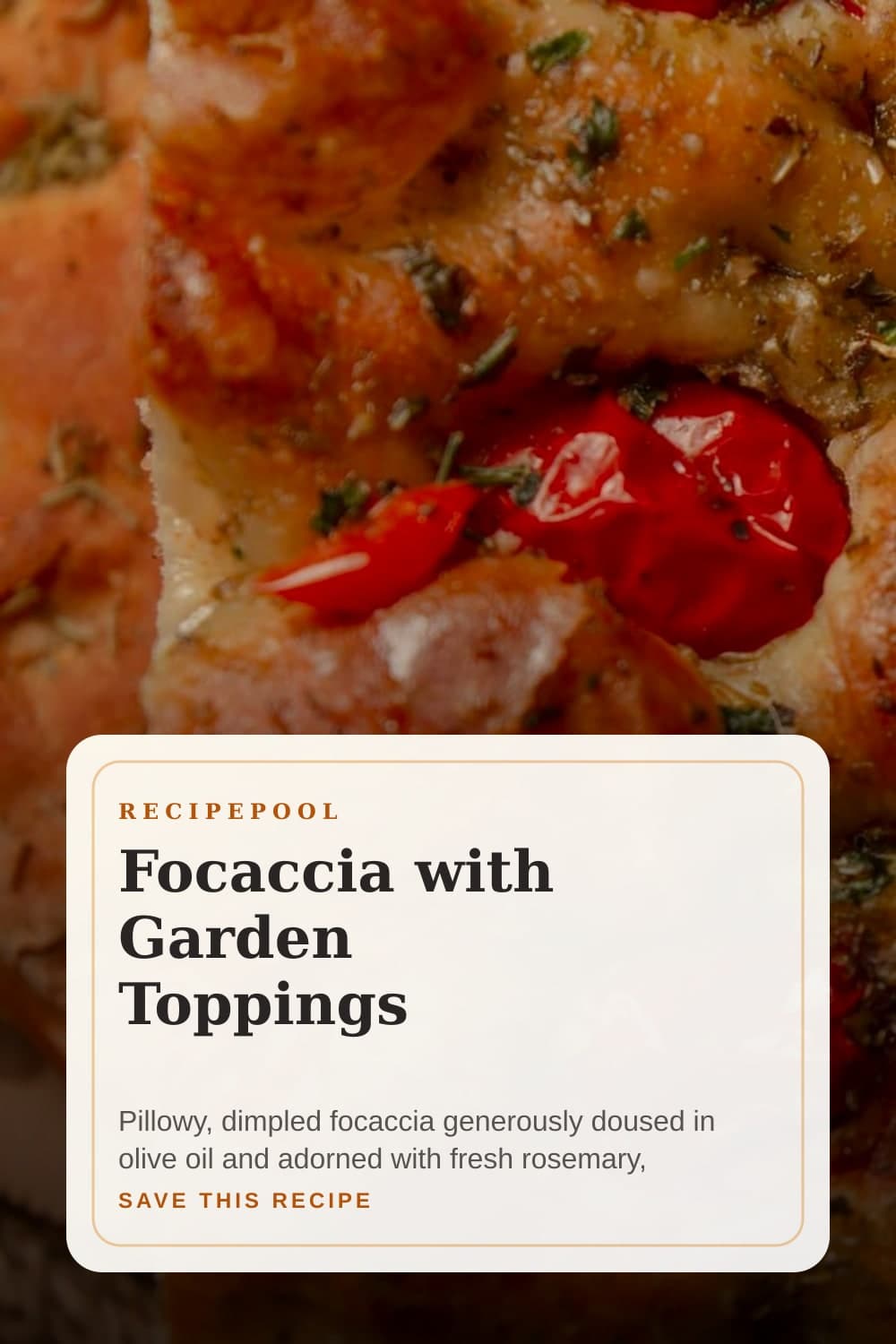 Pinterest image for Focaccia with Garden Toppings