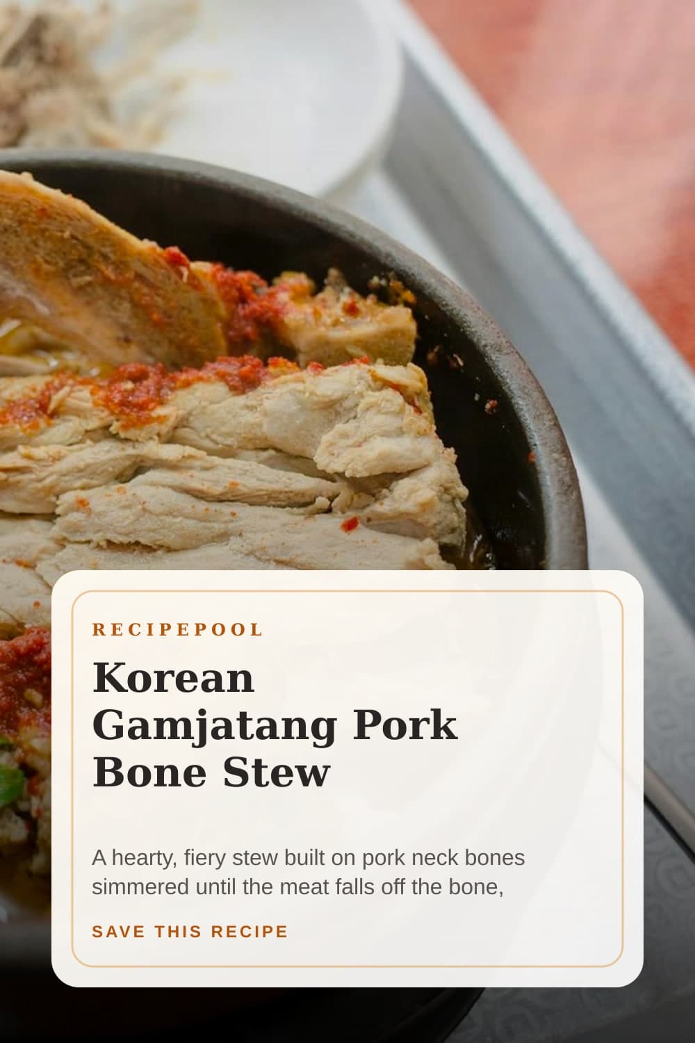 Pinterest image for Korean Gamjatang Pork Bone Stew