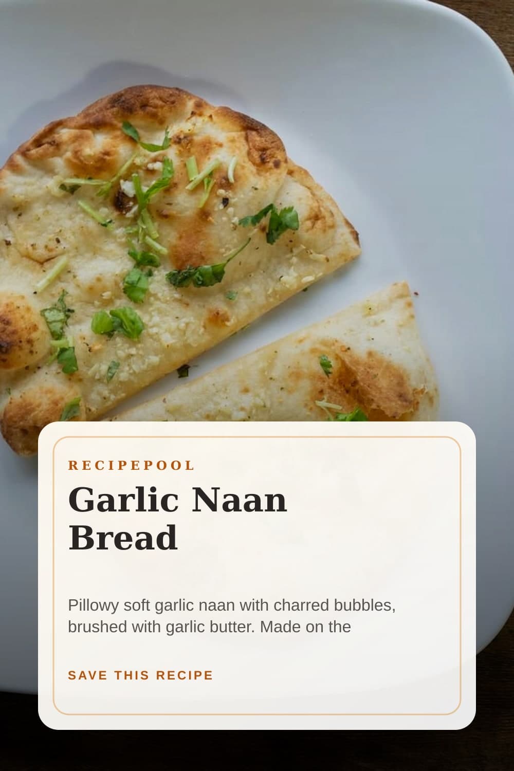 Pinterest image for Garlic Naan Bread