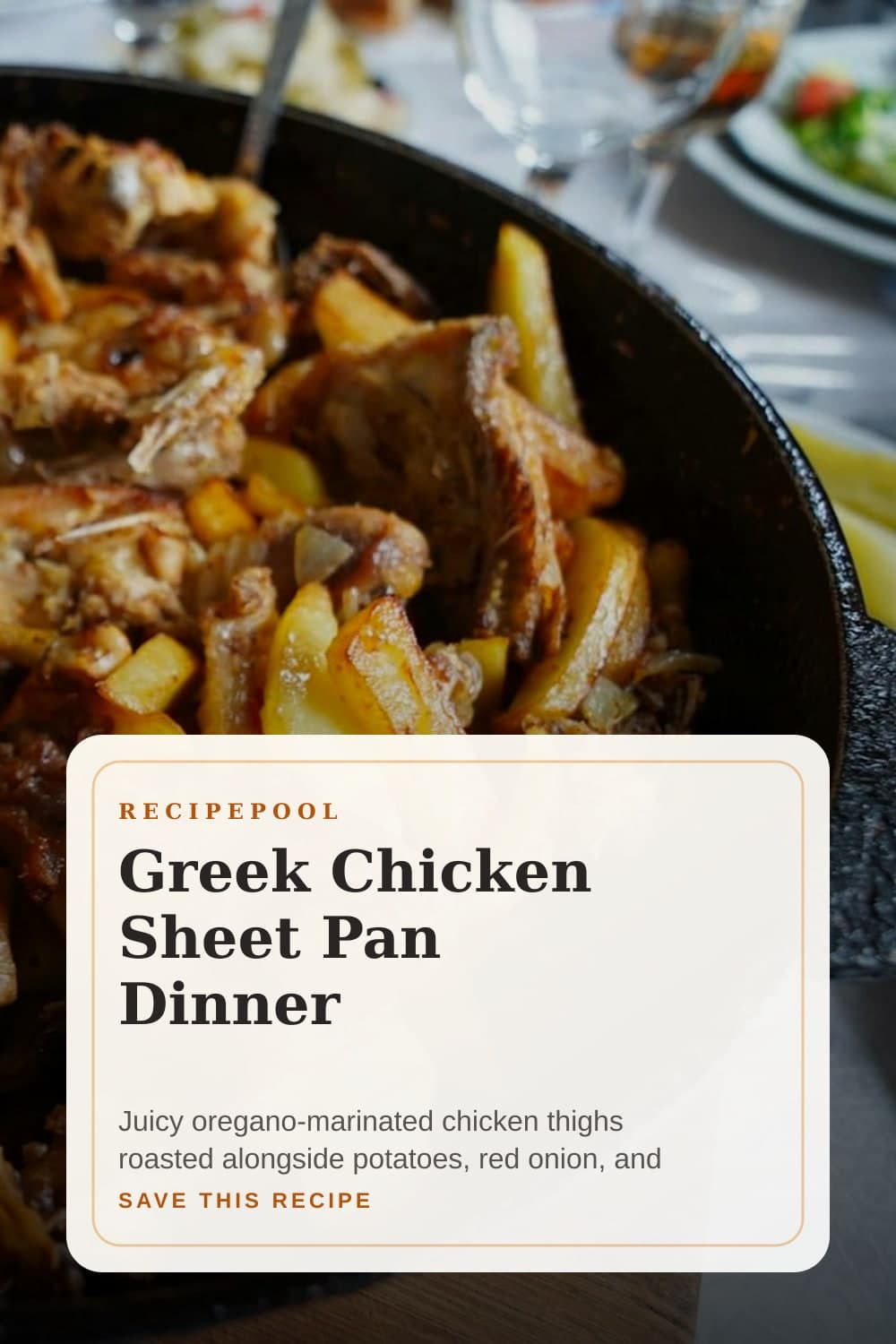 Pinterest image for Greek Chicken Sheet Pan Dinner
