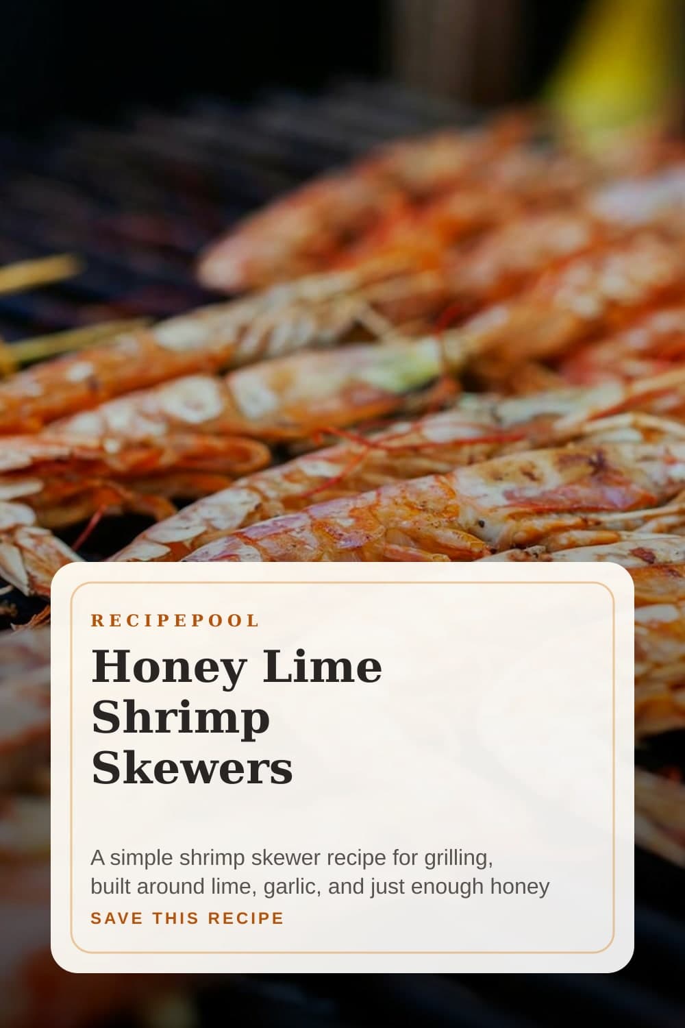 Pinterest image for Honey Lime Shrimp Skewers