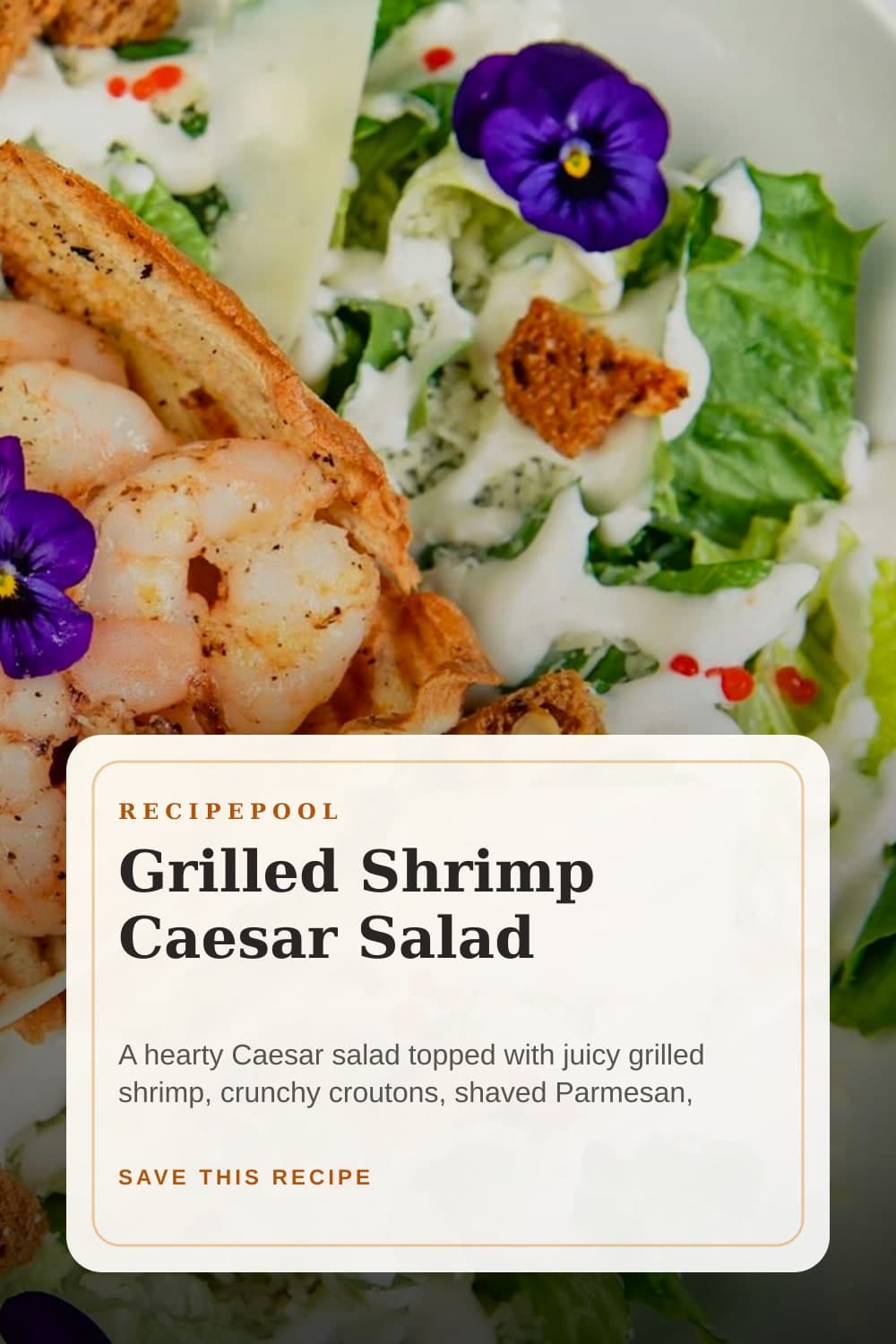 Pinterest image for Grilled Shrimp Caesar Salad