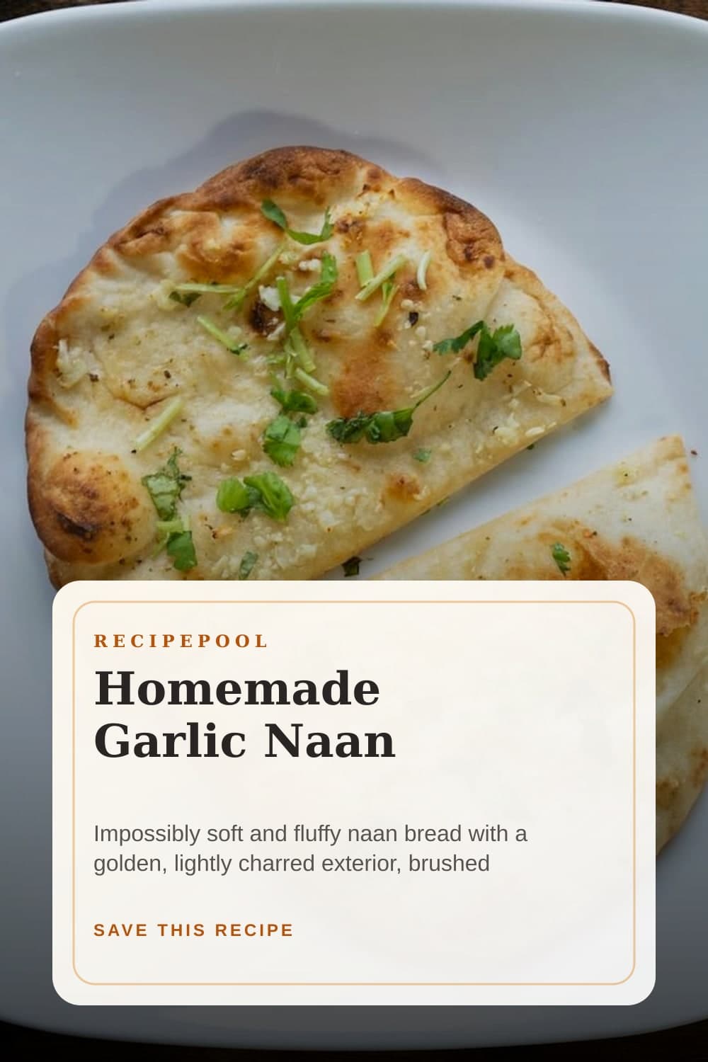 Pinterest image for Homemade Garlic Naan