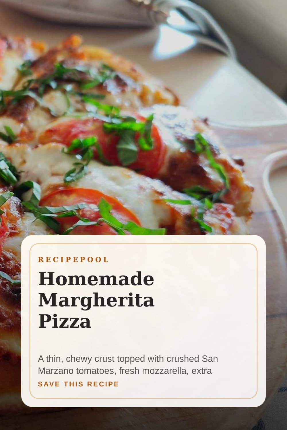 Pinterest image for Homemade Margherita Pizza