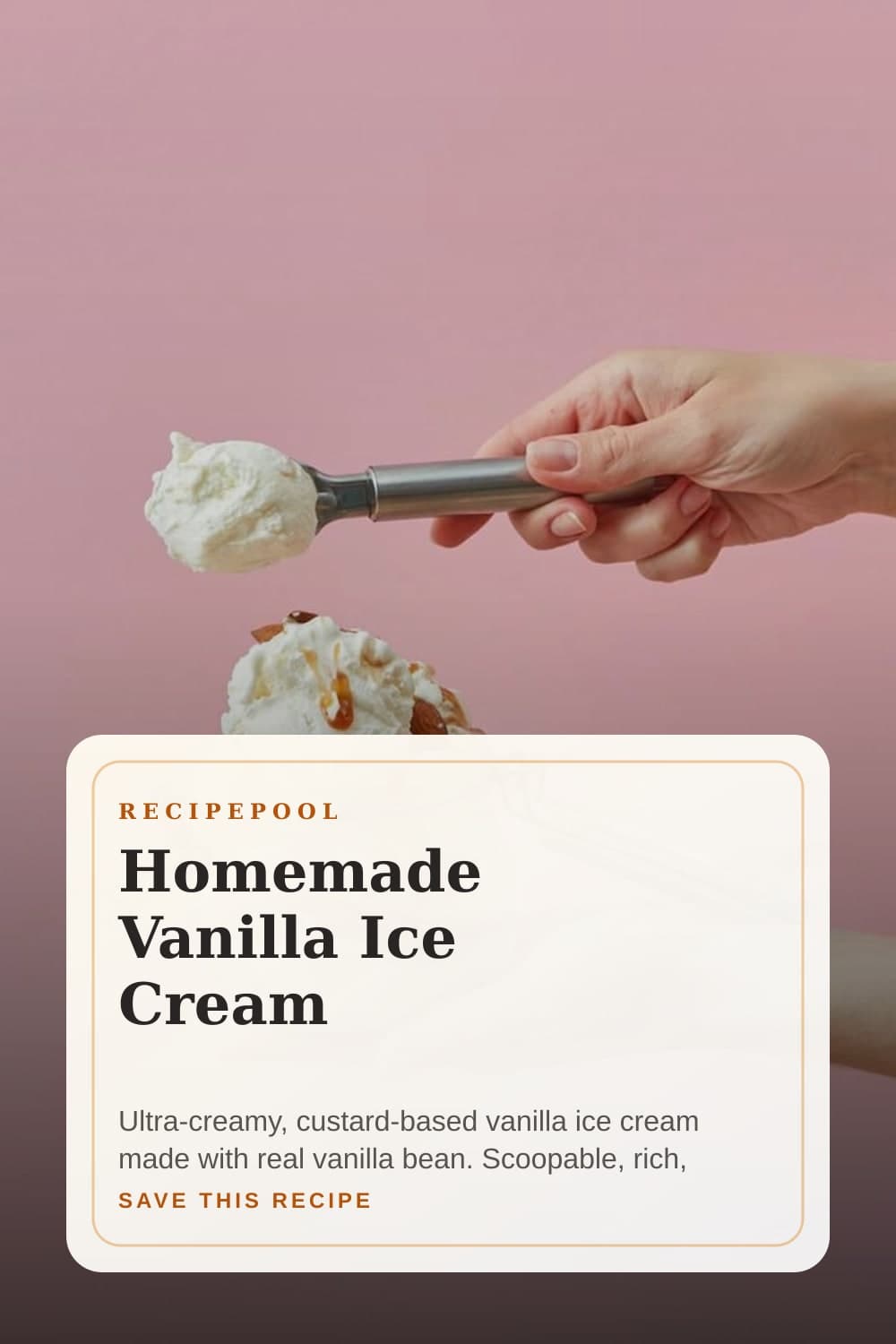 Pinterest image for Homemade Vanilla Ice Cream