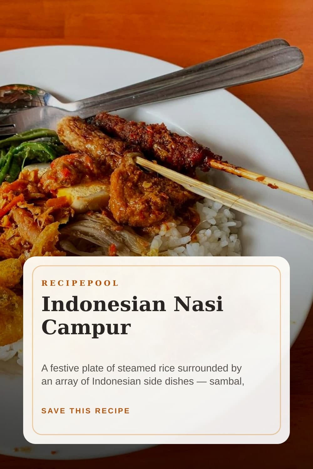Pinterest image for Indonesian Nasi Campur