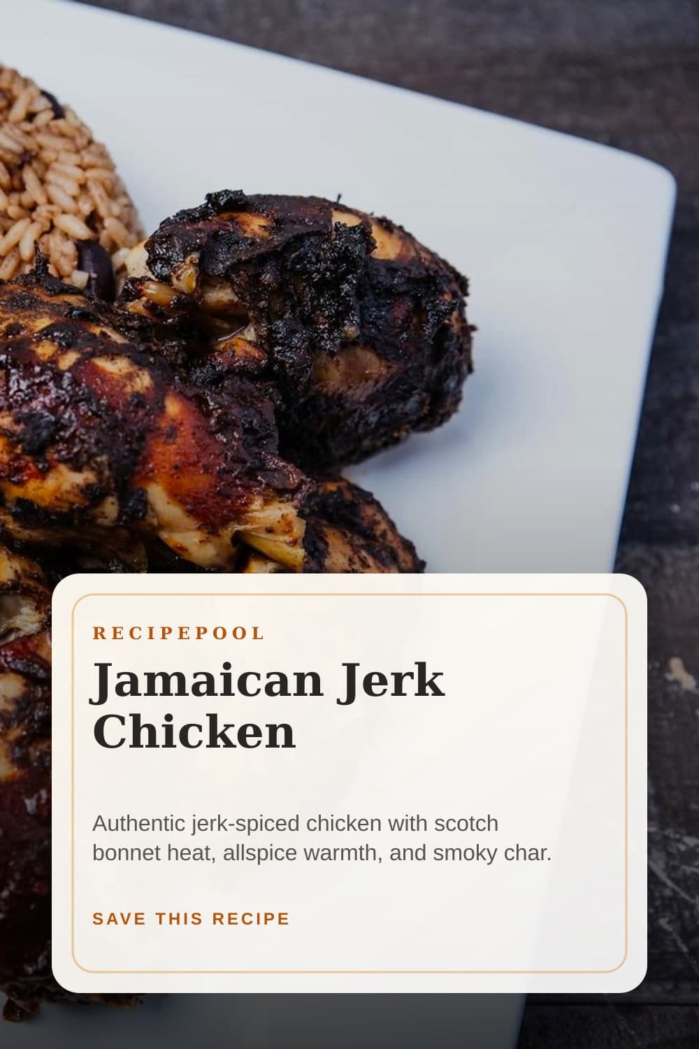 Pinterest image for Jamaican Jerk Chicken