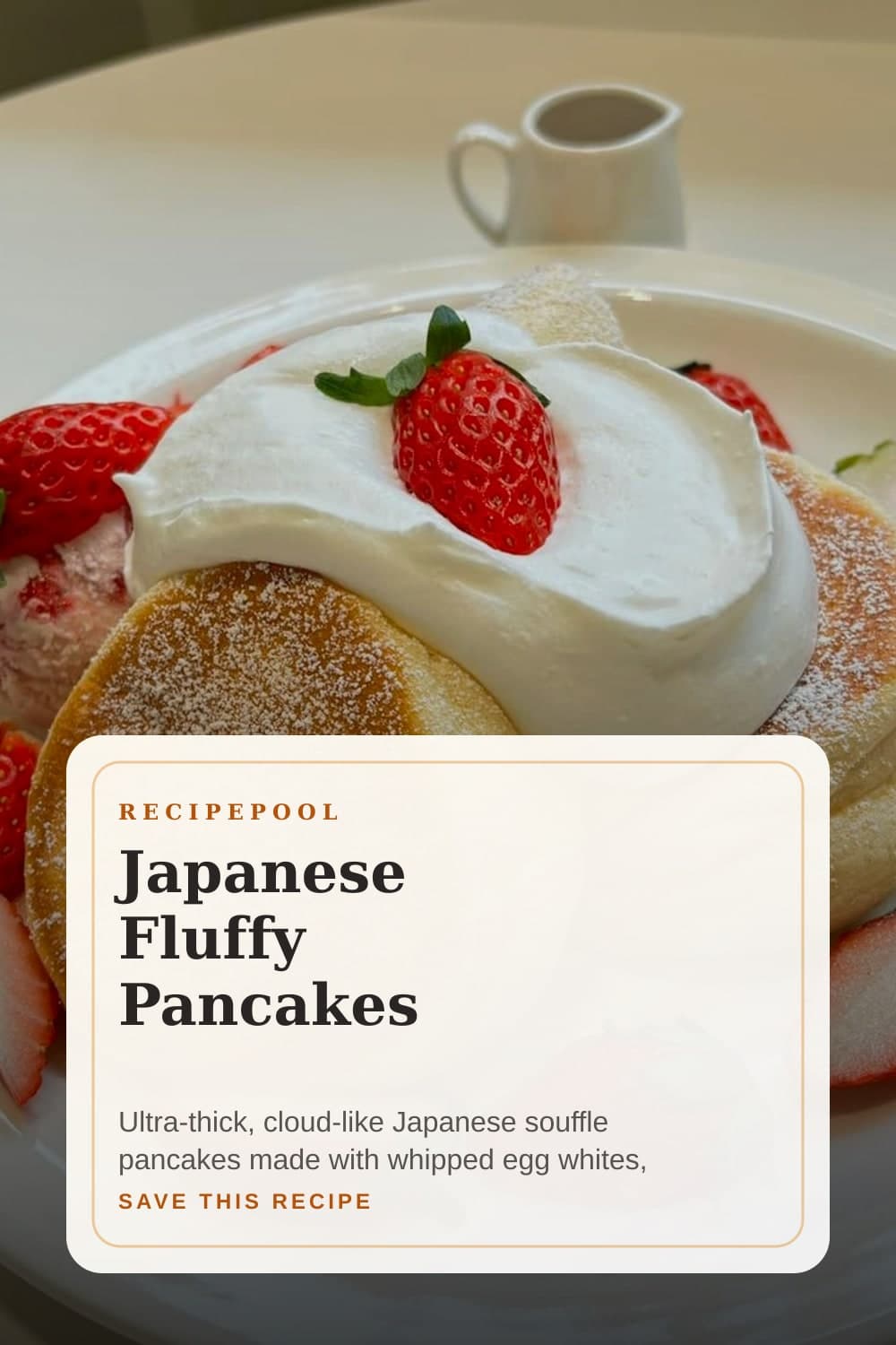 Pinterest image for Japanese Fluffy Pancakes