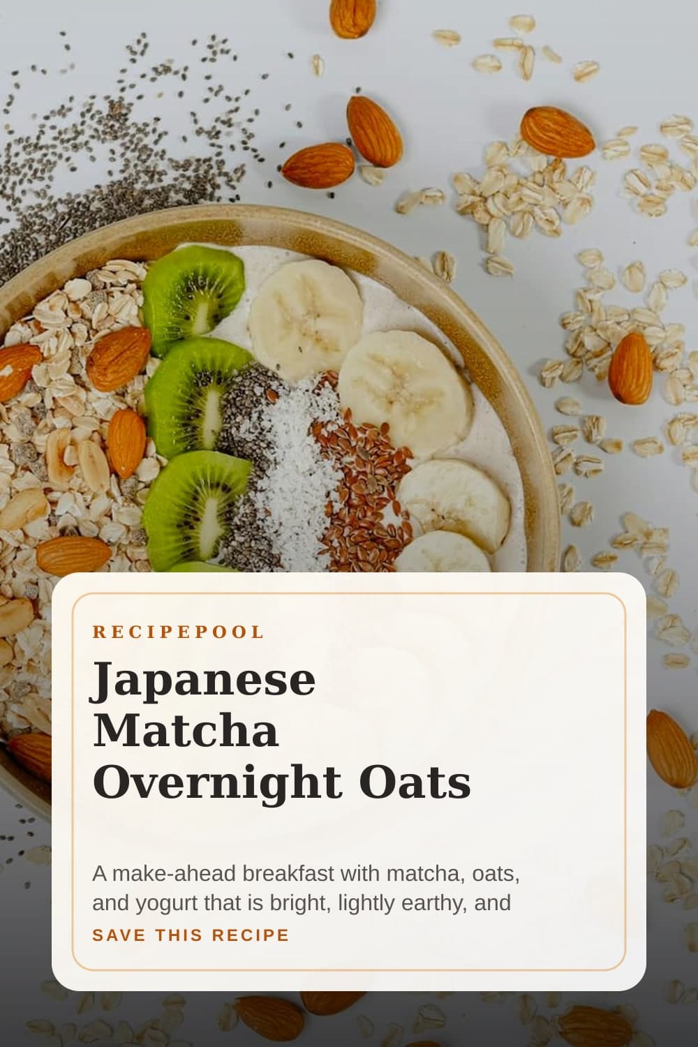 Pinterest image for Japanese Matcha Overnight Oats