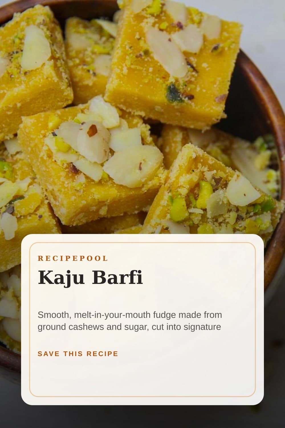 Pinterest image for Kaju Barfi