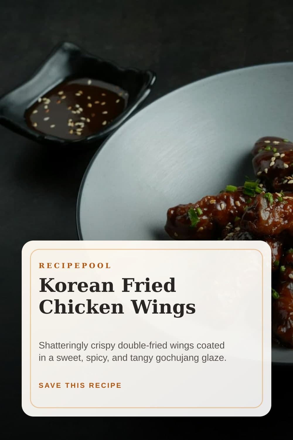 Pinterest image for Korean Fried Chicken Wings