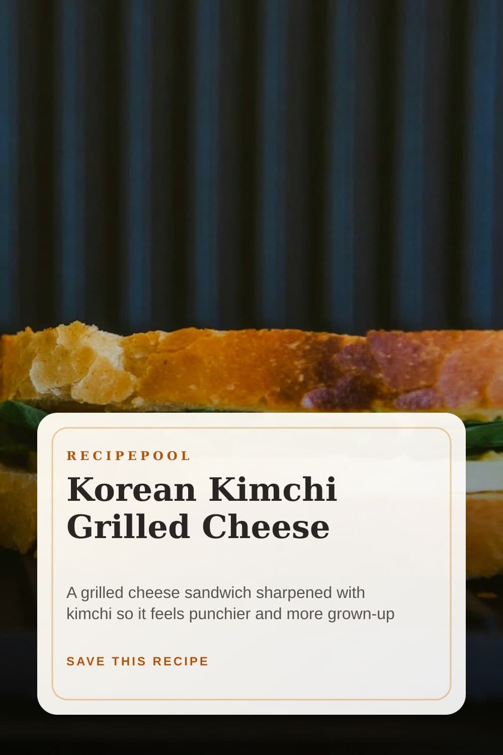 Pinterest image for Korean Kimchi Grilled Cheese