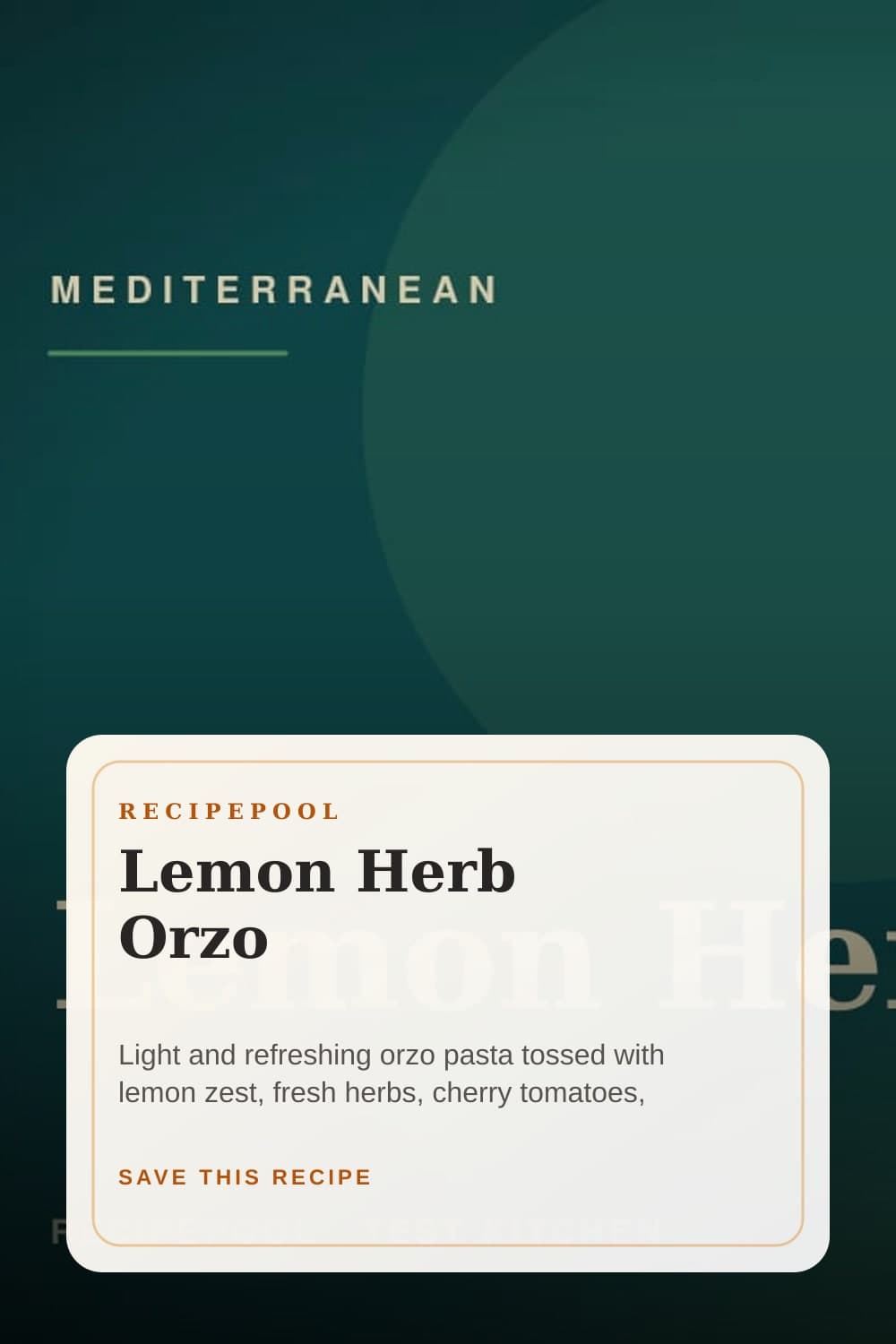Pinterest image for Lemon Herb Orzo