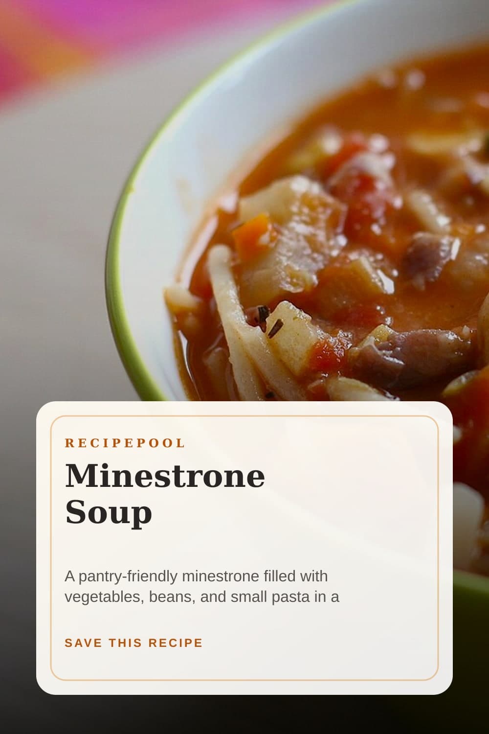 Pinterest image for Minestrone Soup