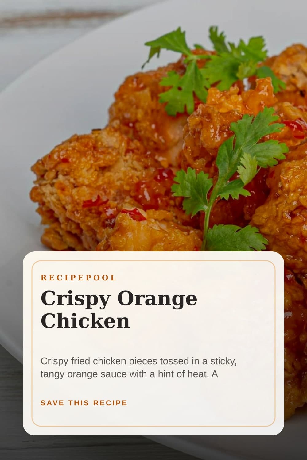 Pinterest image for Crispy Orange Chicken