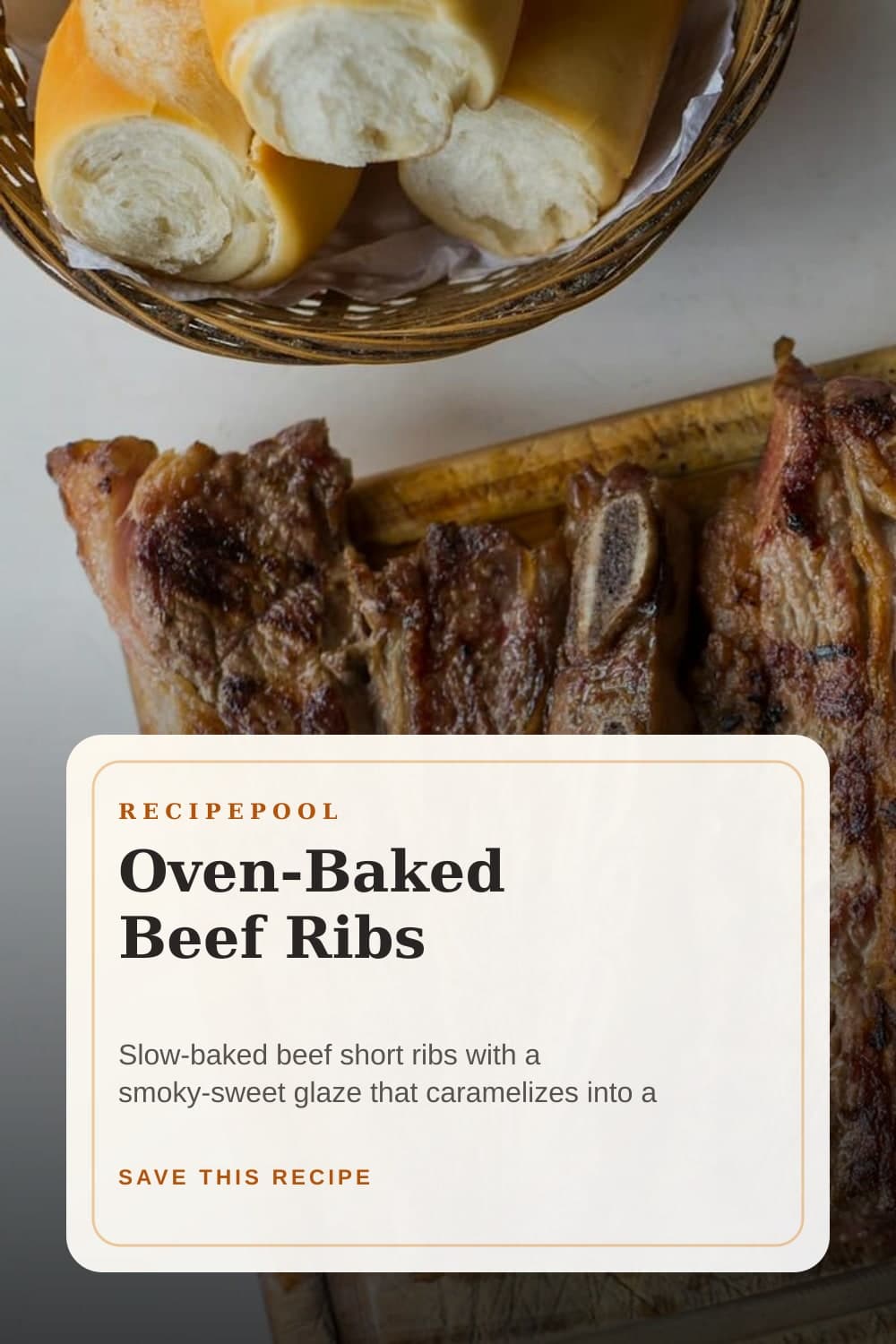 Pinterest image for Oven-Baked Beef Ribs