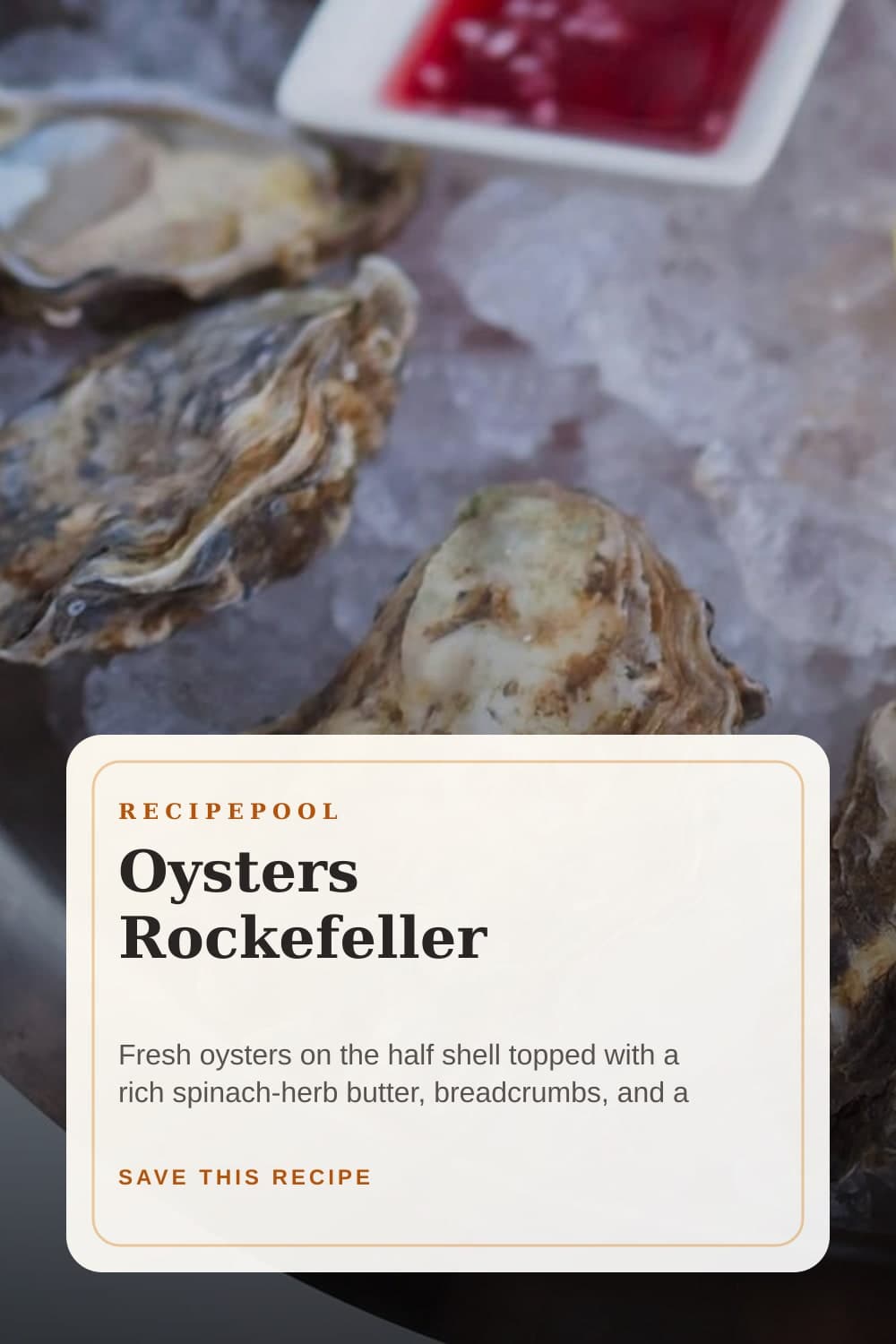 Pinterest image for Oysters Rockefeller