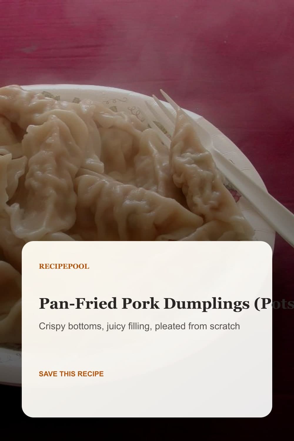 Pinterest image for Pan-Fried Pork Dumplings (Potstickers)