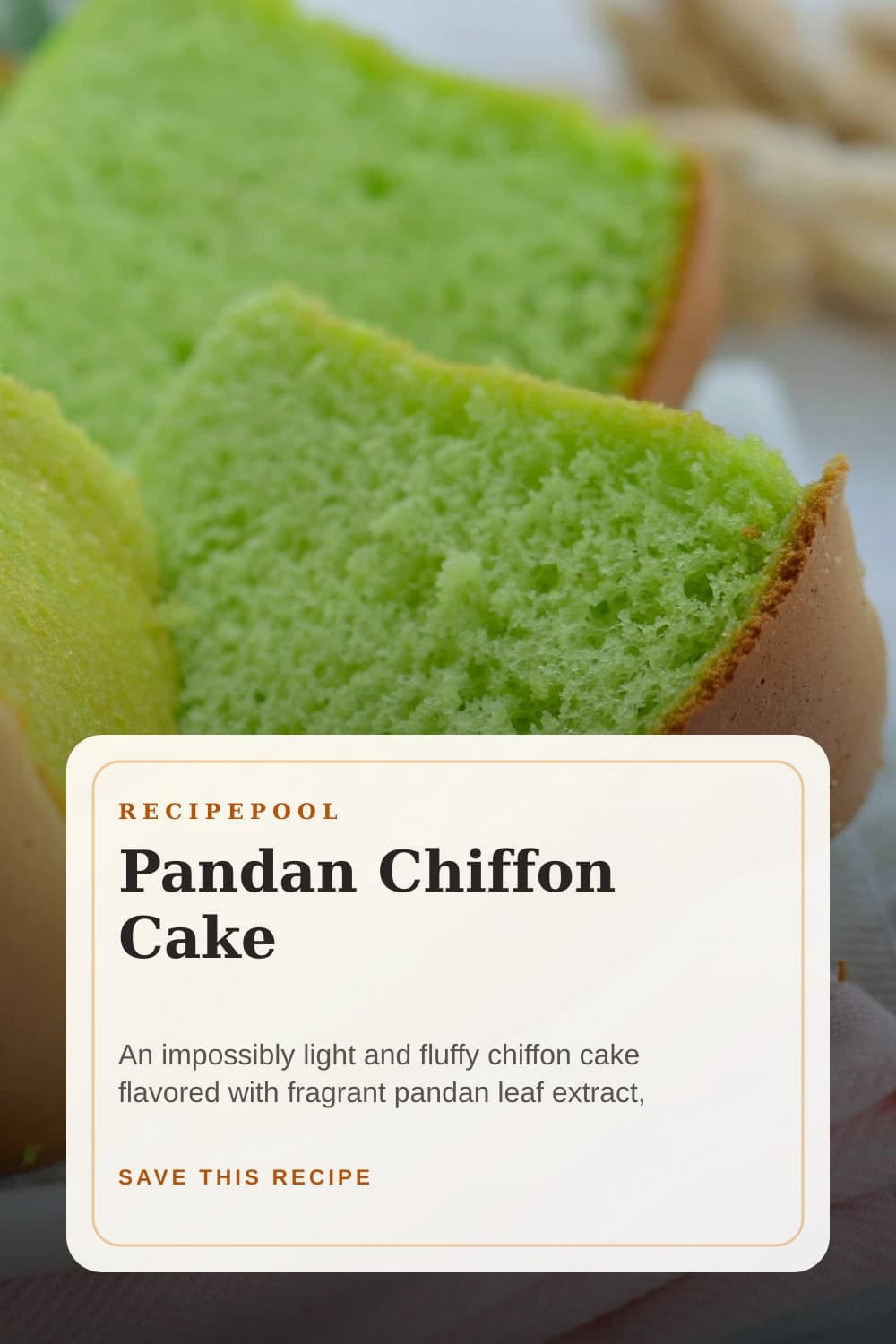 Pinterest image for Pandan Chiffon Cake