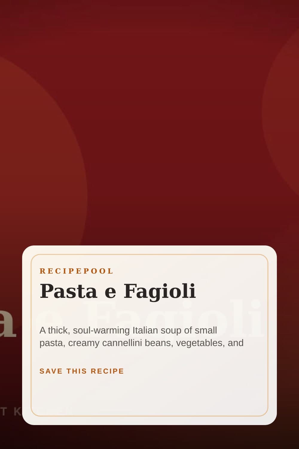 Pinterest image for Pasta e Fagioli