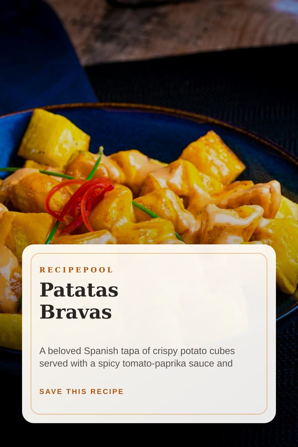 Pinterest image for Patatas Bravas
