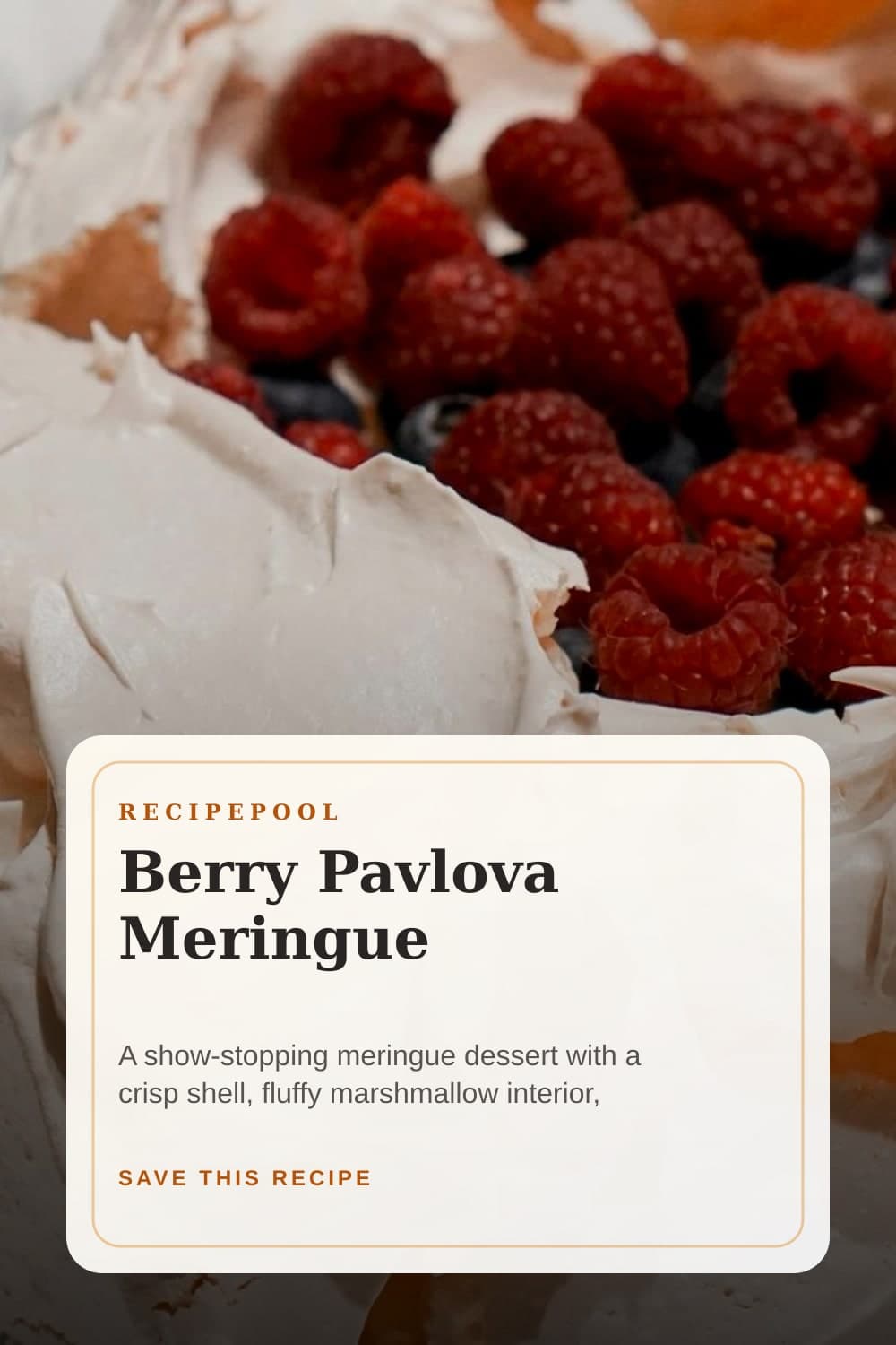 Pinterest image for Berry Pavlova Meringue