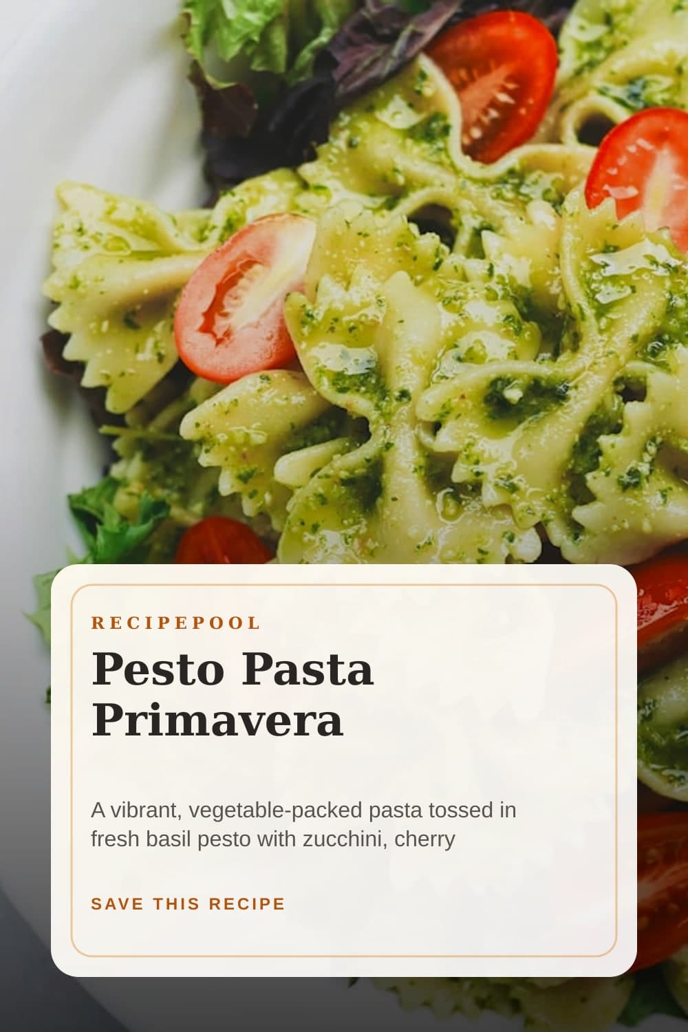 Pinterest image for Pesto Pasta Primavera