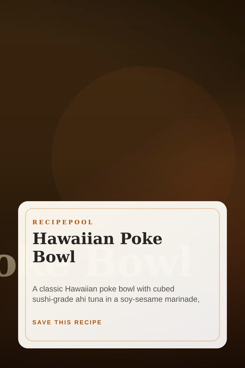Pinterest image for Hawaiian Poke Bowl