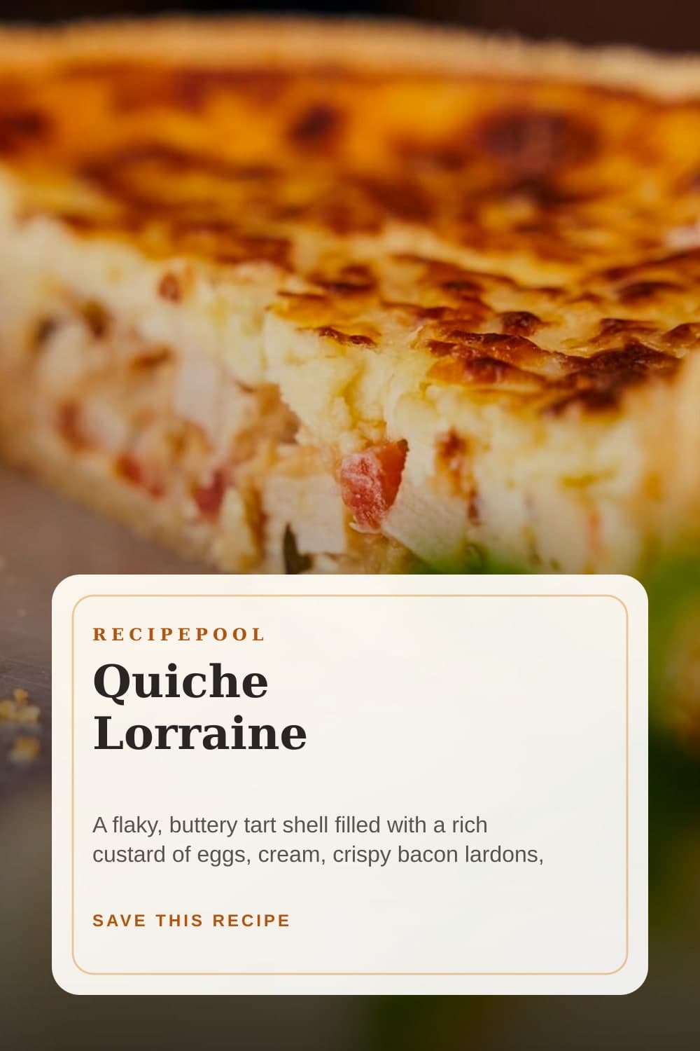 Pinterest image for Quiche Lorraine