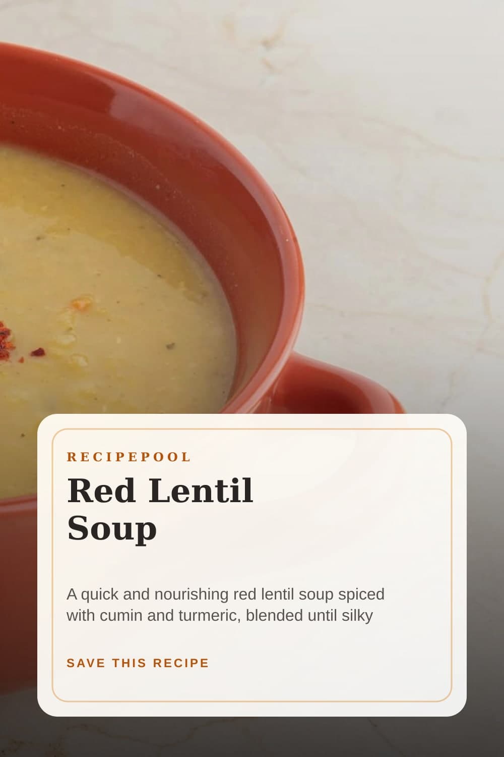 Pinterest image for Red Lentil Soup