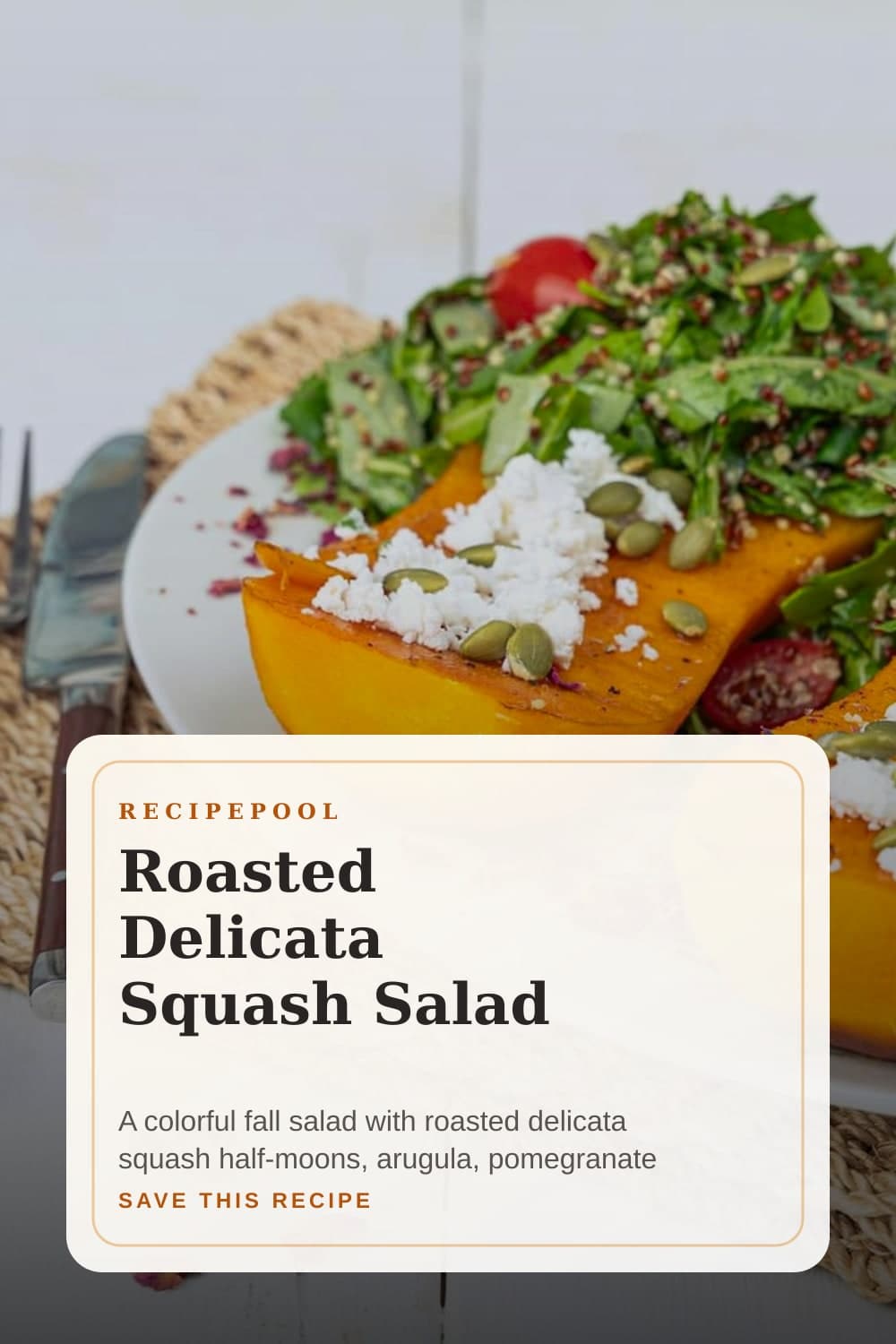 Pinterest image for Roasted Delicata Squash Salad