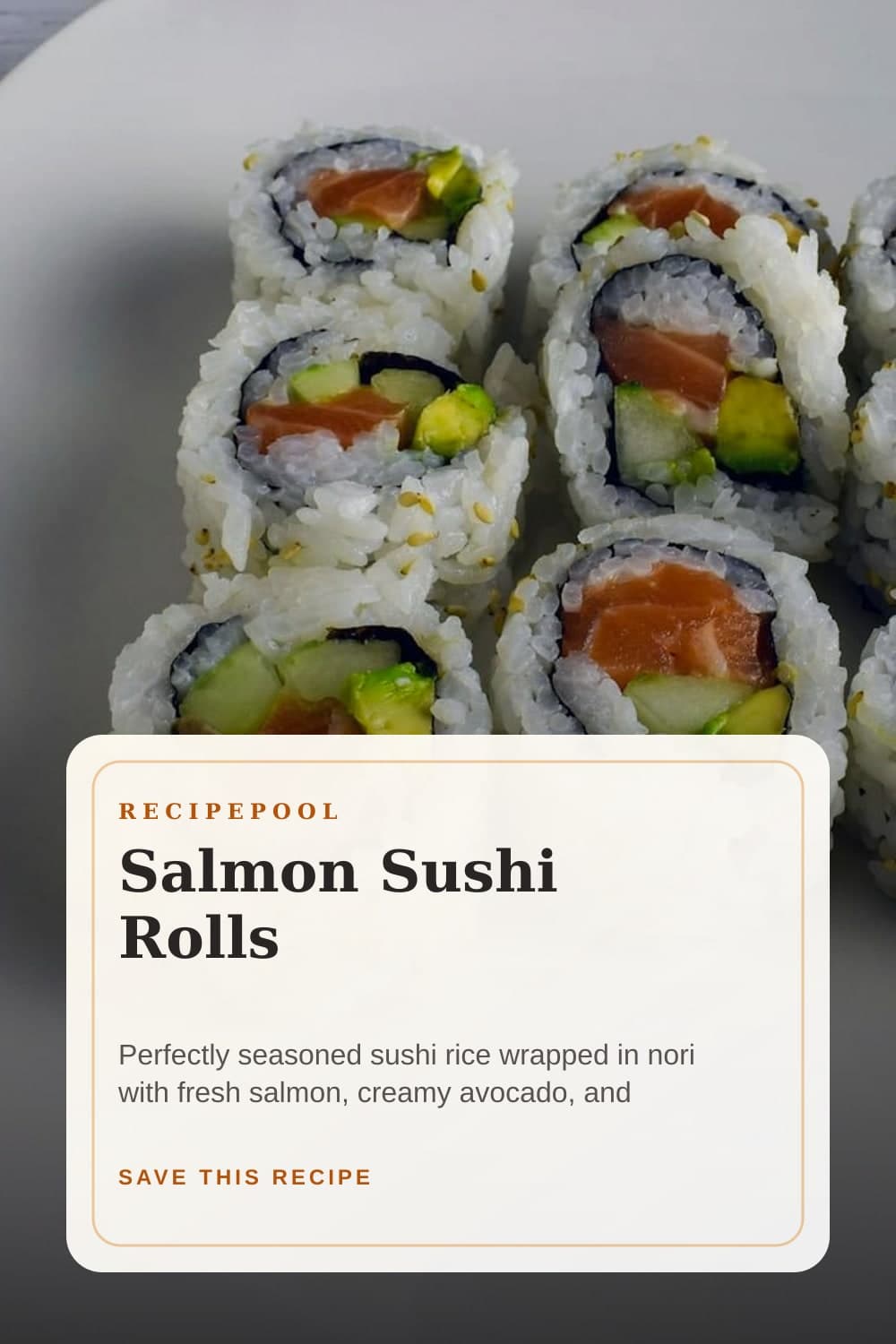 Pinterest image for Salmon Sushi Rolls