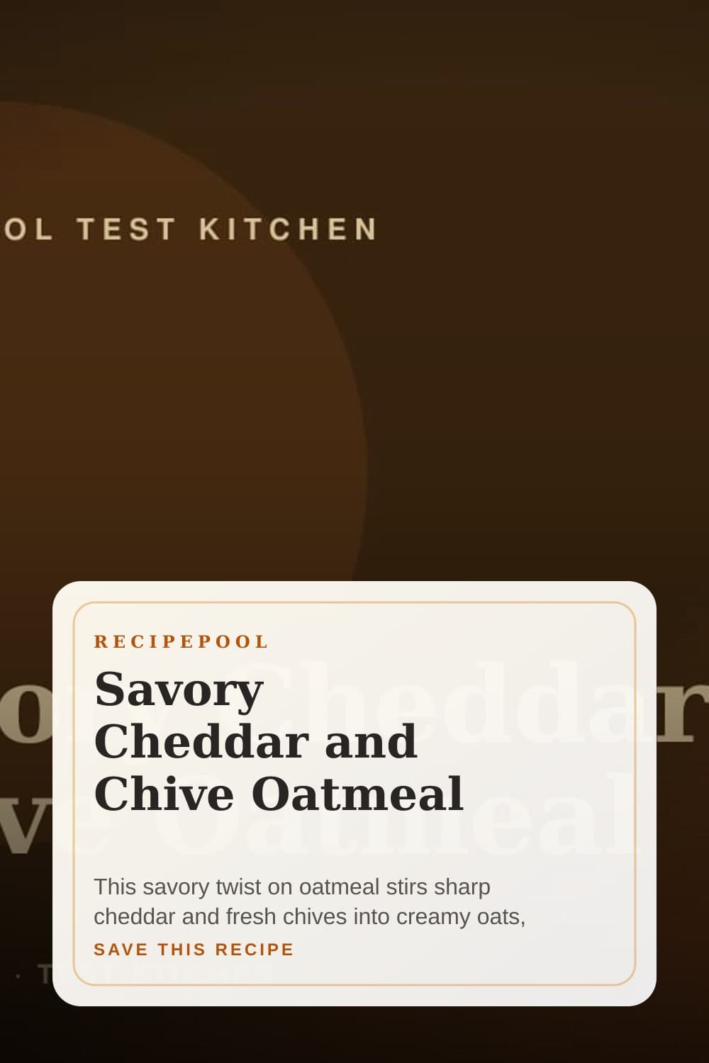 Pinterest image for Savory Cheddar and Chive Oatmeal