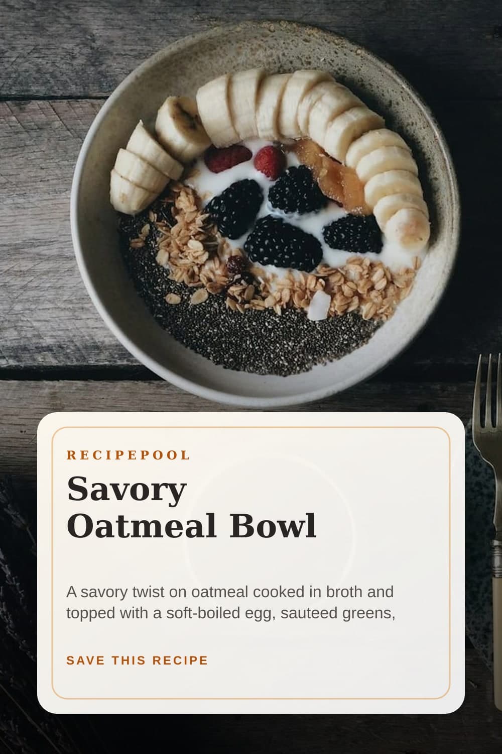 Pinterest image for Savory Oatmeal Bowl