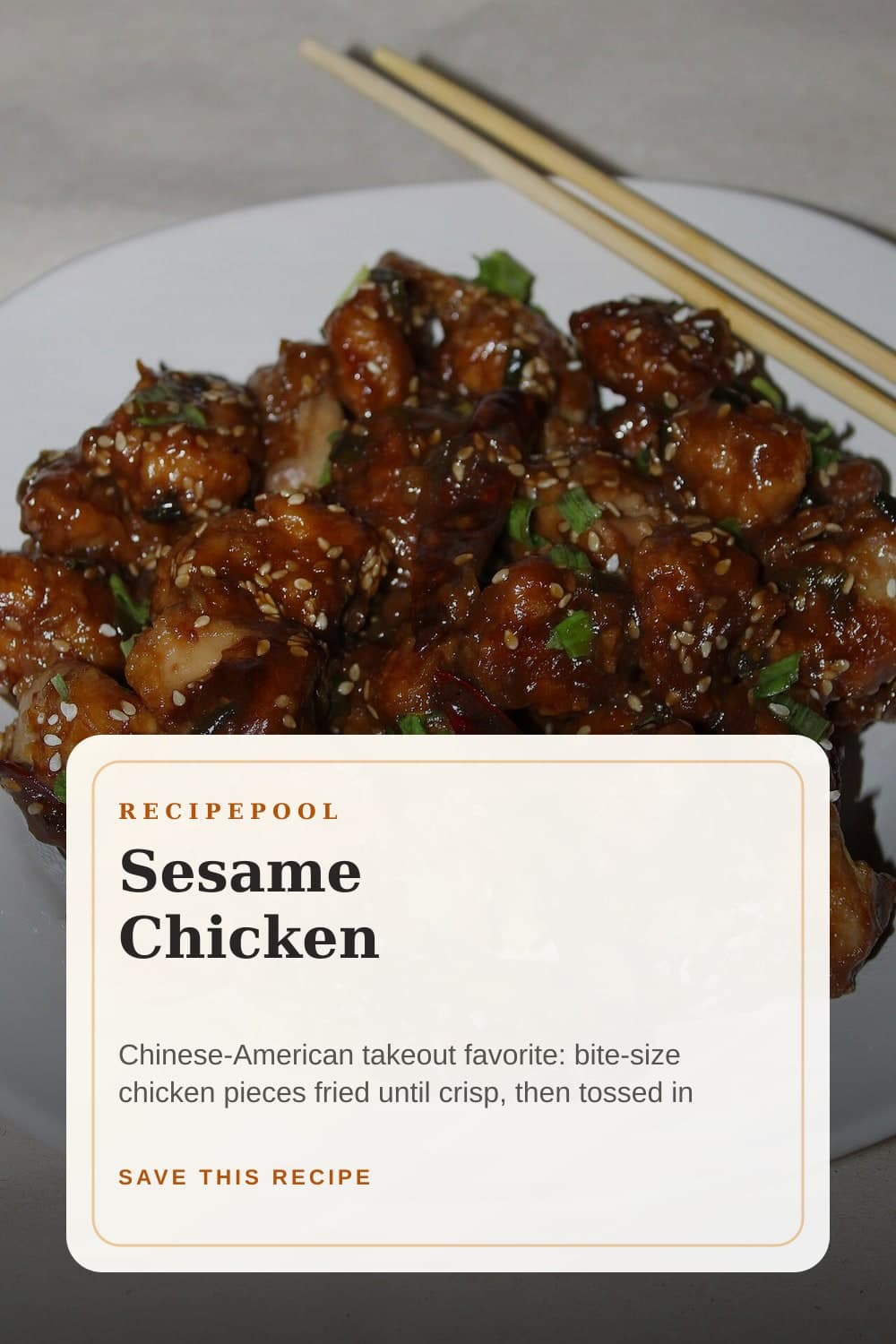 Pinterest image for Sesame Chicken