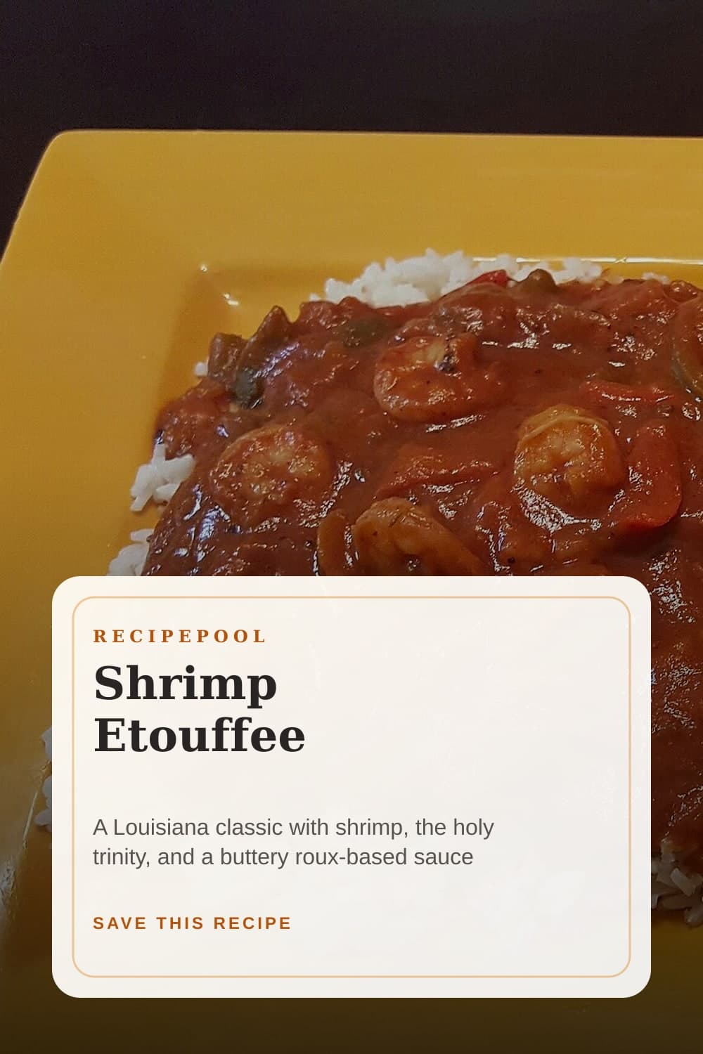 Pinterest image for Shrimp Etouffee