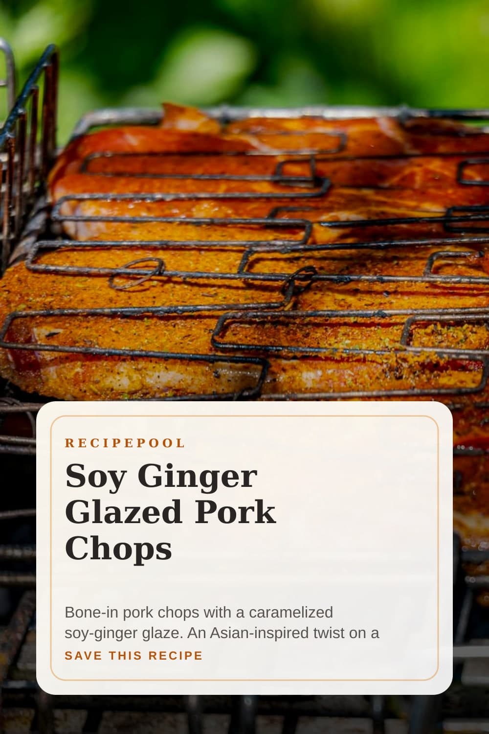 Pinterest image for Soy Ginger Glazed Pork Chops