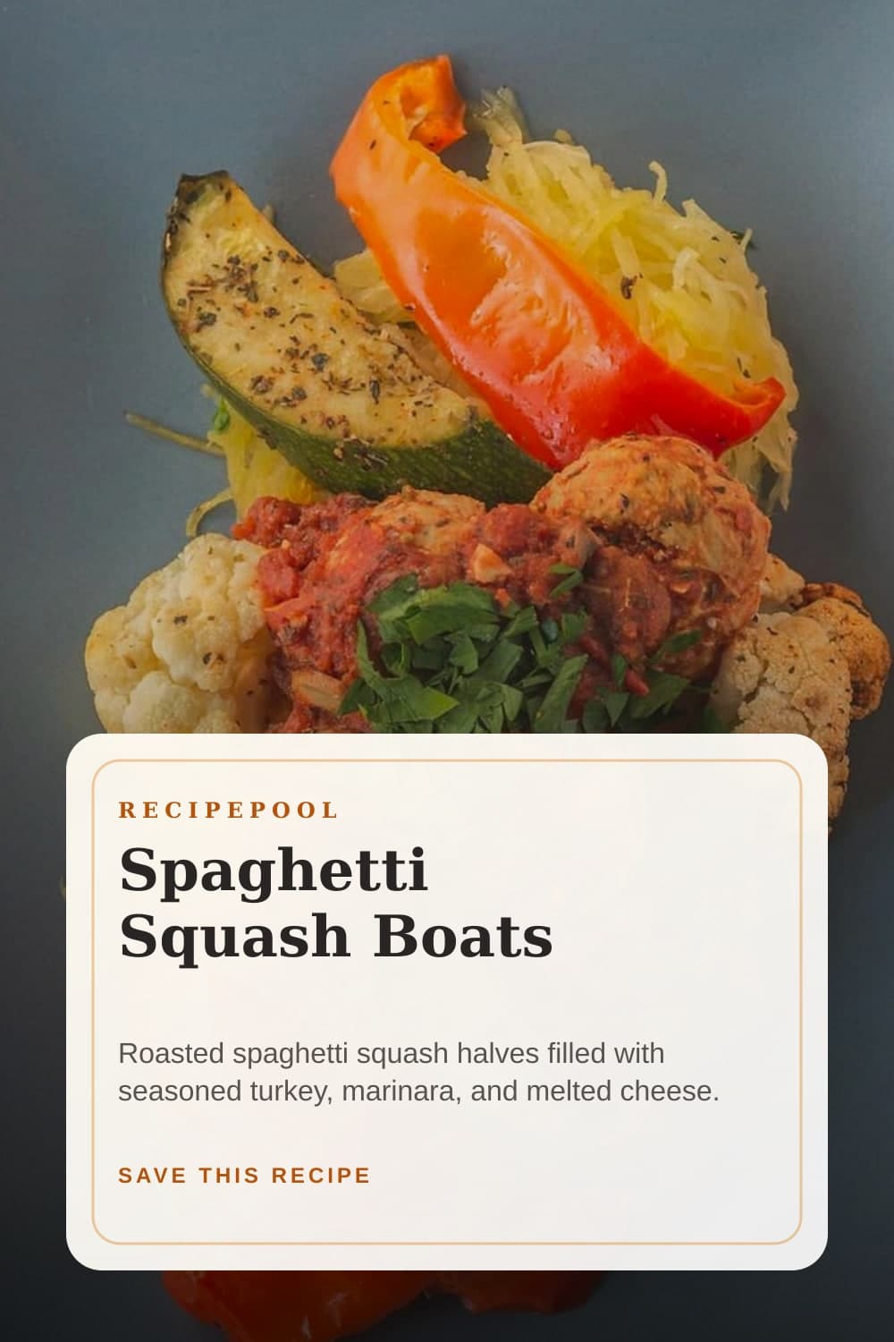 Pinterest image for Spaghetti Squash Boats