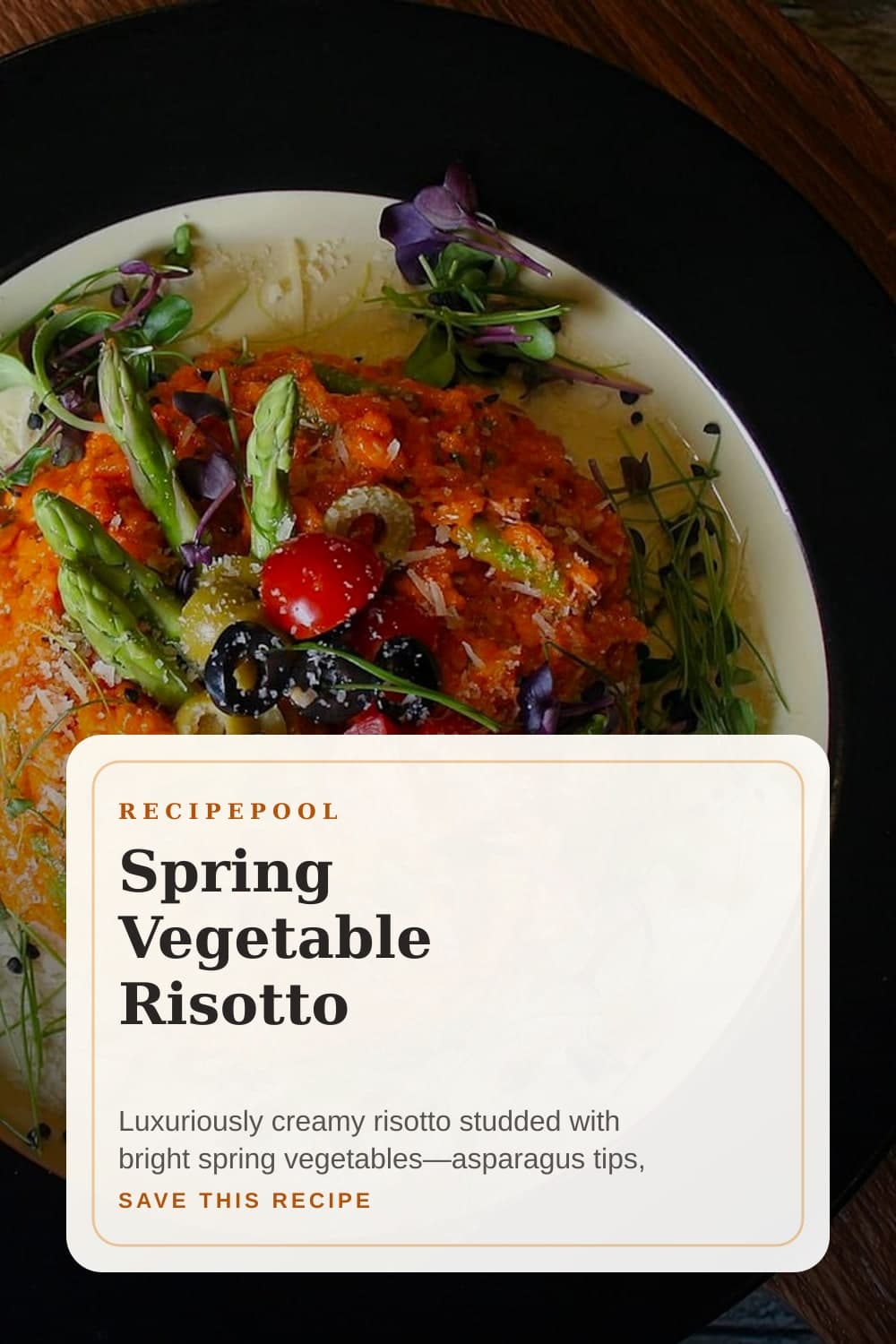 Pinterest image for Spring Vegetable Risotto
