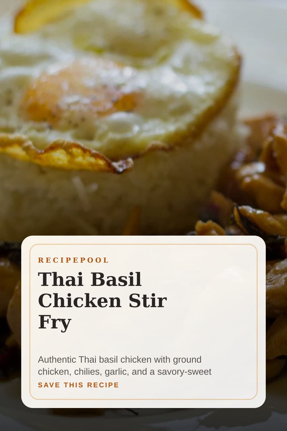 Pinterest image for Thai Basil Chicken Stir Fry