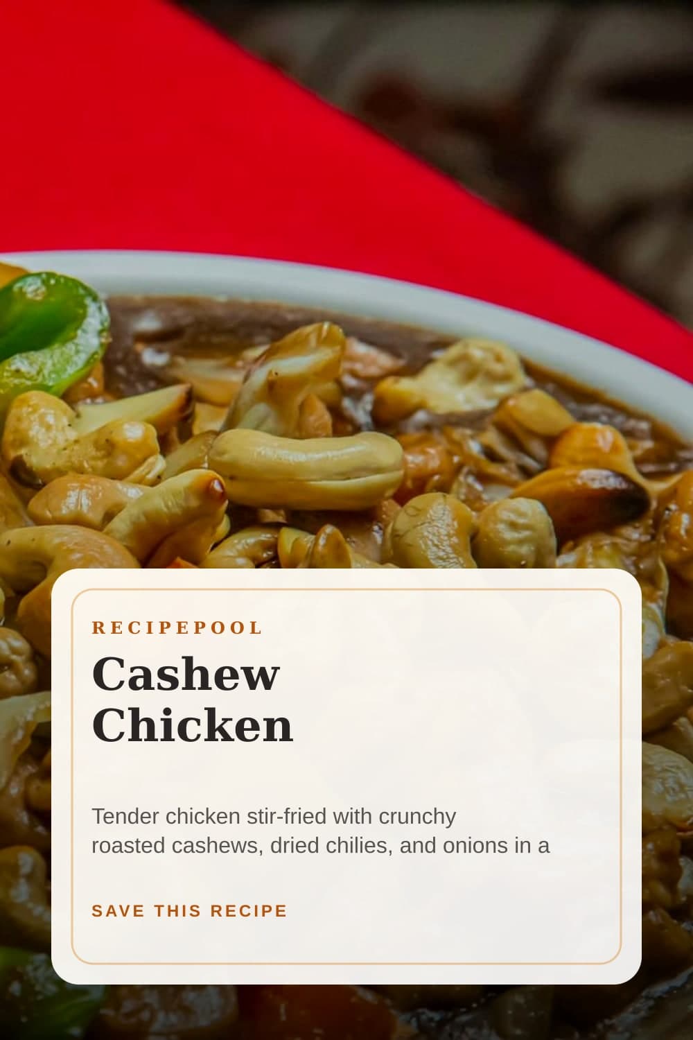 Pinterest image for Cashew Chicken