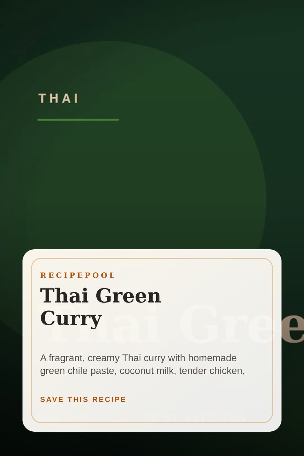 Pinterest image for Thai Green Curry