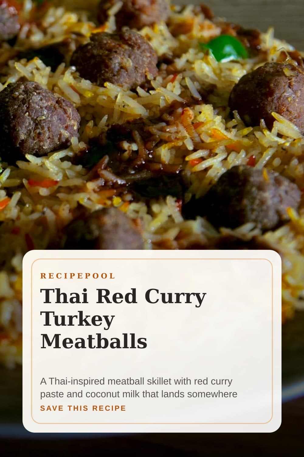 Pinterest image for Thai Red Curry Turkey Meatballs