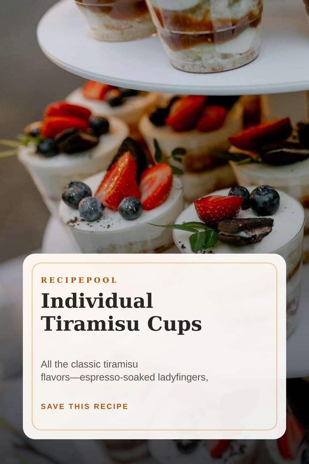 Pinterest image for Individual Tiramisu Cups