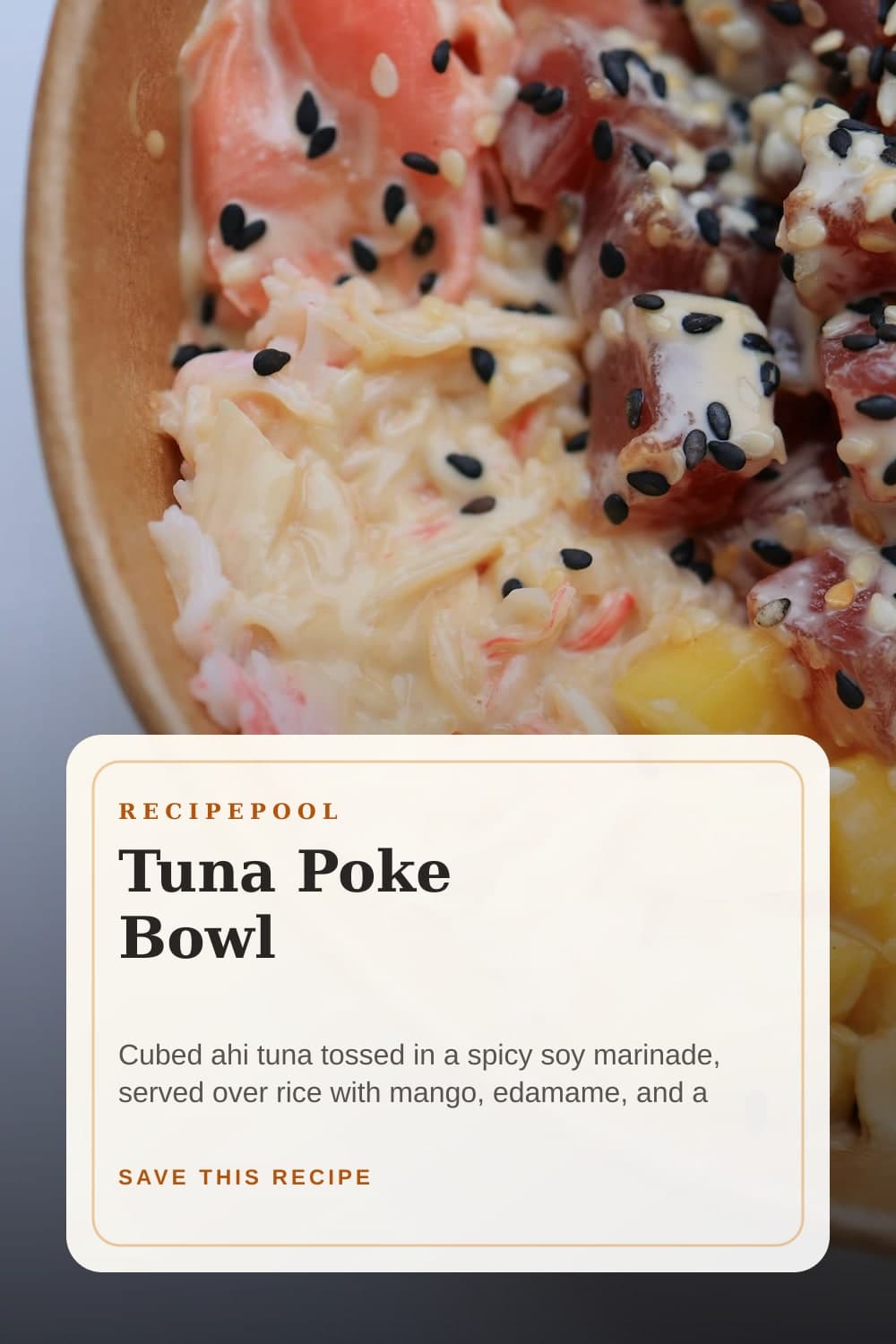 Pinterest image for Tuna Poke Bowl