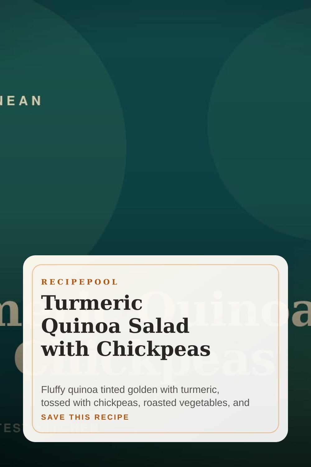 Pinterest image for Turmeric Quinoa Salad with Chickpeas
