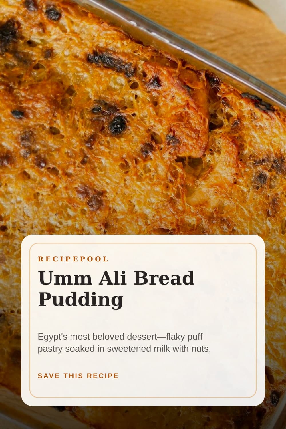 Pinterest image for Umm Ali Bread Pudding