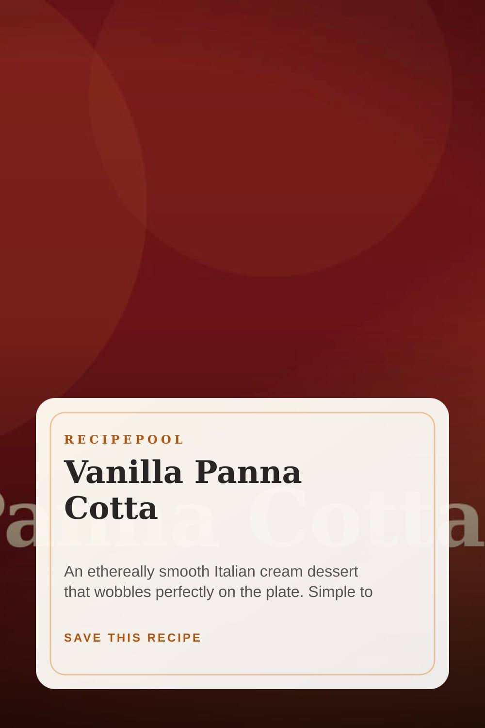Pinterest image for Vanilla Panna Cotta