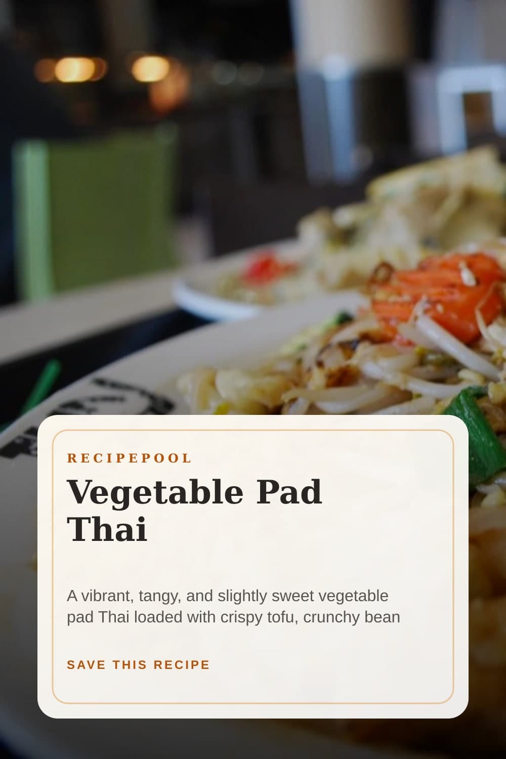 Pinterest image for Vegetable Pad Thai